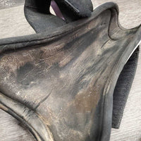 Pr Open Front Boots, velcro *fair, dirt, stained, marker, rubs, scrapes, older, yellowed