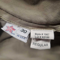 Euro Seat Breeches *gc/fair, stretched & puckers, hairy velcro, seam puckers, undone seam stitching