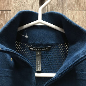 LS Light Sweater, 1/2 zip up, Mesh Back *gc, rubs, pills, older
