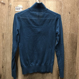 LS Light Sweater, 1/2 zip up, Mesh Back *gc, rubs, pills, older