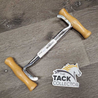 2 Metal Boot Pulls, Wood Handles *vgc, rubs, marker, chips