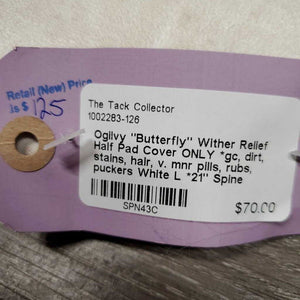 "Butterfly" Wither Relief Half Pad Cover ONLY *gc, dirt, stains, hair, v. mnr pills, rubs, puckers