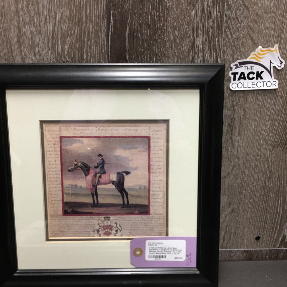 2 Horse Prints by John Nost Sartorius: Conqueror & Moorrock Matted, Wood Frames *xc, v.mnr wcuff