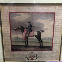 2 Horse Prints by John Nost Sartorius: Conqueror & Moorrock Matted, Wood Frames *xc, v.mnr wcuff
