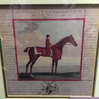 2 Horse Prints by John Nost Sartorius: Conqueror & Moorrock Matted, Wood Frames *xc, v.mnr wcuff
