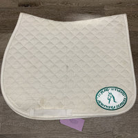Quilt Jumper Saddle Pad, embroidery "Alhambra Stables" *gc, dingy, hair, dirt, mnr rubs, pills, stains
