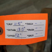 Pr JUNIORS Hvy Suede Half Chaps *gc, rubs, stains, mnr residue & unstiched seams, rips
