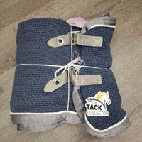 Hvy Cotton Scrim Sheet, "The Tack Box, Antares, & Biostel", tail *gc, mnr hair, faded, stains, shrunk, pills, v. puckered