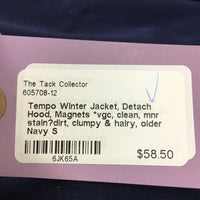 Winter Jacket, Detach Hood, Magnets *vgc, clean, mnr stain?dirt, clumpy & hairy, older