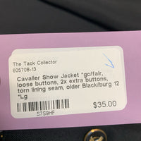 Show Jacket *gc/fair, loose buttons, 2x extra buttons, torn lining seam, older

