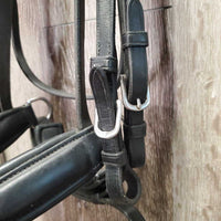 FS Rsd Monocrown Dressage Double Bridle, Bling, Crank, Notched & Curb Reins *xc, clean, NO Flash, mnr dirty edges, creases & fading
