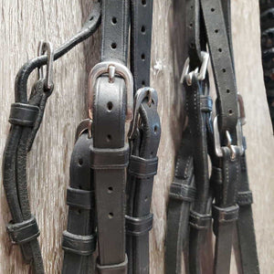 FS Rsd Monocrown Dressage Double Bridle, Bling, Crank, Notched & Curb Reins *xc, clean, NO Flash, mnr dirty edges, creases & fading
