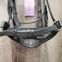 FS Rsd Monocrown Dressage Double Bridle, Bling, Crank, Notched & Curb Reins *xc, clean, NO Flash, mnr dirty edges, creases & fading
