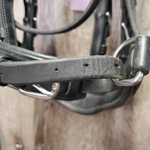 FS Rsd Monocrown Dressage Double Bridle, Bling, Crank, Notched & Curb Reins *xc, clean, NO Flash, mnr dirty edges, creases & fading