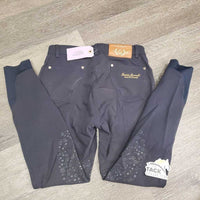 Euro Seat Breeches *gc, faded, dry stickies, mnr snags, rubs, seam puckers