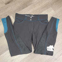 Euro Seat Breeches *gc/fair, rubs, clumpy knees, seat: rubs, pills, stretched & stains
