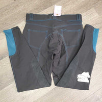 Euro Seat Breeches *gc/fair, rubs, clumpy knees, seat: rubs, pills, stretched & stains
