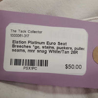 Euro Seat Breeches *gc, stains, puckers, pulled seams, mnr snag
