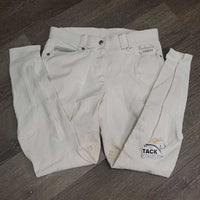 Euro Seat Breeches *gc, mnr stains, puckers, shrunk?, repaired, dingy
