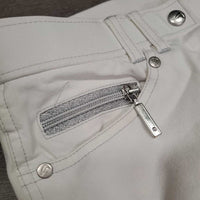 Euro Seat Breeches *gc, mnr stains, puckers, shrunk?, repaired, dingy
