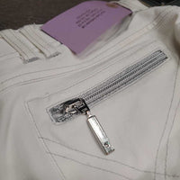 Euro Seat Breeches *gc, mnr stains, puckers, shrunk?, repaired, dingy
