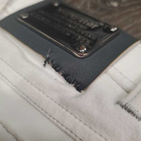 Euro Seat Breeches *gc, mnr stains, puckers, shrunk?, repaired, dingy
