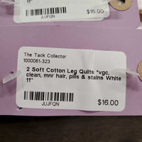 2 Soft Cotton Leg Quilts *vgc, clean, mnr hair, pills & stains