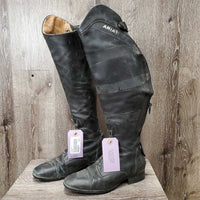 Field Boots, Zips *fair, BROKEN Zip-L, dirty, taped, faded, repaired, crushed Heel-R, curled edges
