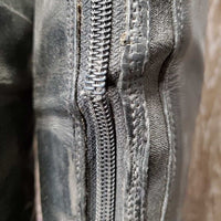 Field Boots, Zips *fair, BROKEN Zip-L, dirty, taped, faded, repaired, crushed Heel-R, curled edges
