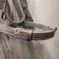 Rsd Bridle, Soft ?Nunn Finer Rubber Reins *gc, v.dirty, dry, stiff, edge scrapes, older
