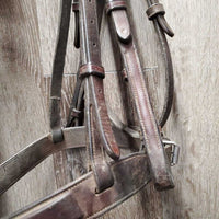 Rsd/FS Hunter Bridle, Wide Noseband, Braided Reins *gc, dirty, dry, rubs, older
