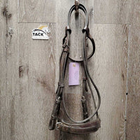 Rsd/FS Hunter Bridle, Wide Noseband, Braided Reins *gc, dirty, dry, rubs, older
