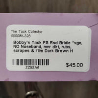 FS Rsd Bridle *vgc, NO Noseband, mnr dirt, rubs, scrapes & film
