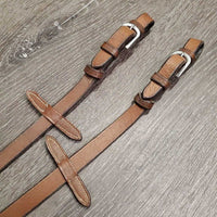 Pr Cotton Web Reins, Buckles *gc, stiff, dry, mnr dirt, rubs & frays
