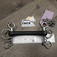 Hard Curved Rubber Mullen Mouth Pelham Bit, Chain *gc, clean & dirty, faded, film
