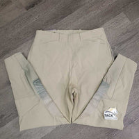 High Waist Side Zip Breeches *gc, mnr loose threads, rubs, seam puckers, stains, discolored seast & legs

