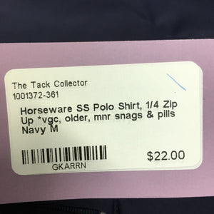 SS Polo Shirt, 1/4 Zip Up *vgc, older, mnr snags & pills