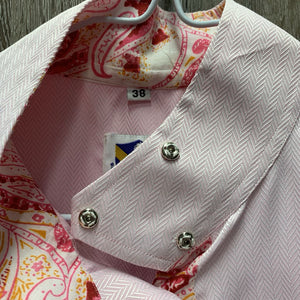 LS Show Shirt, attached Snap Collar *vgc, older, loose threads, seam puckers