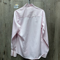 LS Show Shirt, attached Snap Collar *vgc, older, loose threads, seam puckers
