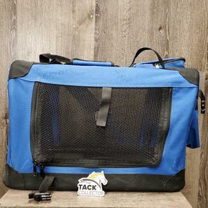 Collapsible - Hard Frame Nylon & Mesh Pet Carrier, top storage bag, snap on accessory bag *vgc, clean, marker, mnr hair, dirt & stains