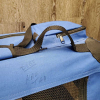 Collapsible - Hard Frame Nylon & Mesh Pet Carrier, top storage bag, snap on accessory bag *vgc, clean, marker, mnr hair, dirt & stains