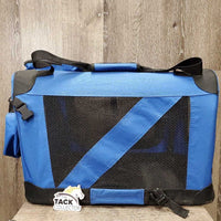 Collapsible - Hard Frame Nylon & Mesh Pet Carrier, top storage bag, snap on accessory bag *vgc, clean, marker, mnr hair, dirt & stains
