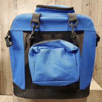 Collapsible - Hard Frame Nylon & Mesh Pet Carrier, top storage bag, snap on accessory bag *vgc, clean, marker, mnr hair, dirt & stains
