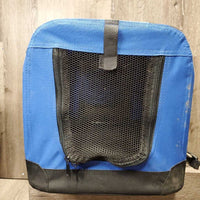Collapsible - Hard Frame Nylon & Mesh Pet Carrier, top storage bag, snap on accessory bag *vgc, clean, marker, mnr hair, dirt & stains
