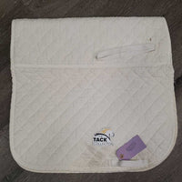 Shimmable Quilt AP Saddle Pad *gc, older, v. dingy, puckers, stains, undone stitching, threads, mnr pills
