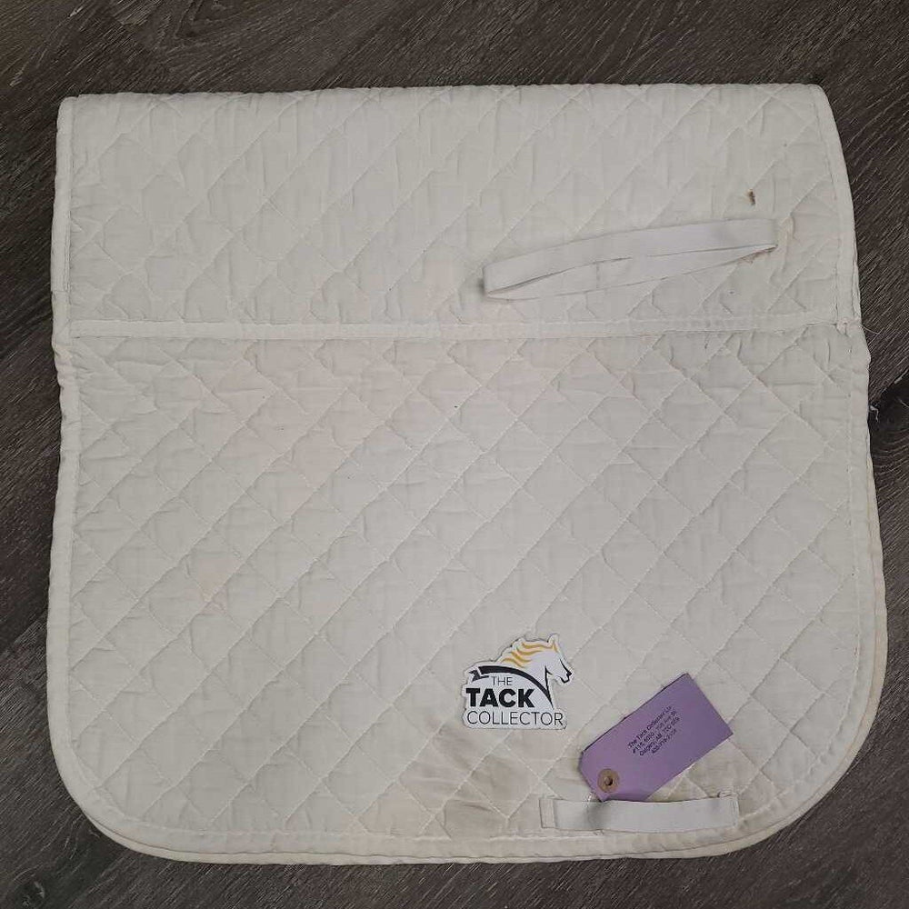 Shimmable Quilt AP Saddle Pad *gc, older, v. dingy, puckers, stains, undone stitching, threads, mnr pills