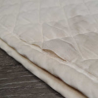 Shimmable Quilt AP Saddle Pad *gc, older, v. dingy, puckers, stains, undone stitching, threads, mnr pills
