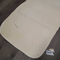 Shimmable Quilt AP Saddle Pad *gc, older, v. dingy, puckers, stains, undone stitching, threads, mnr pills
