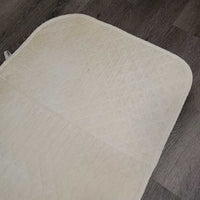 Shimmable Quilt AP Saddle Pad *gc, older, v. dingy, puckers, stains, undone stitching, threads, mnr pills
