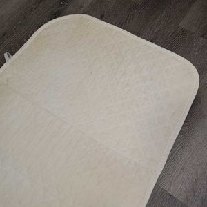 Shimmable Quilt AP Saddle Pad *gc, older, v. dingy, puckers, stains, undone stitching, threads, mnr pills